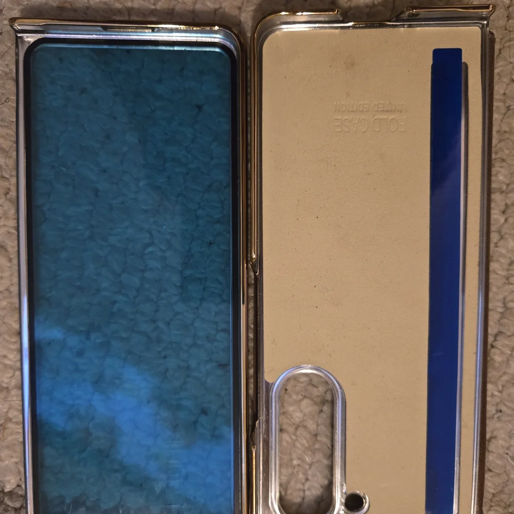 Brown Leather Phone Case with Gold Trim